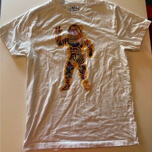 Billionaire Boys Club Astronaut T Shirt Mens Large White Glitter Logo Streetwear